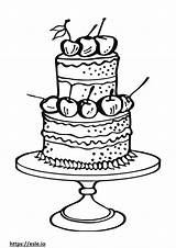 18 Cake coloring Sheet sketch template