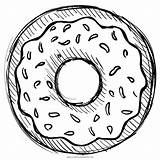 Printable Donut Coloring Page sketch template