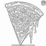 Cheesy Pizza Slice Coloring Pages sketch template