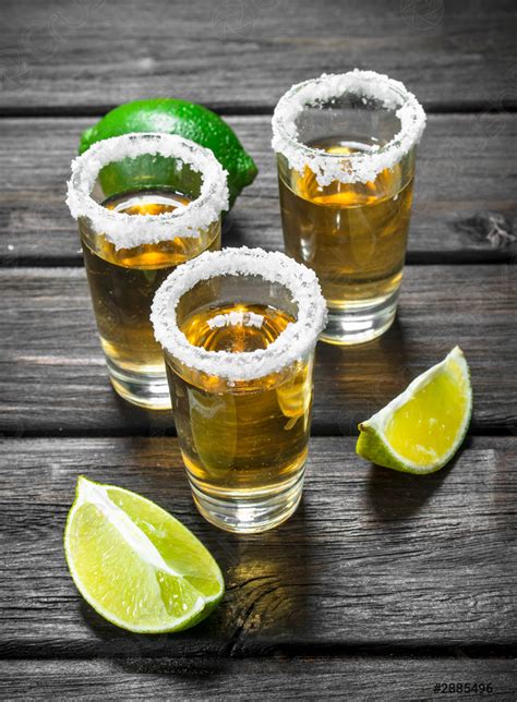 Tequila in a shot glass of salt and lime - stock photo 2885496 | Crushpixel