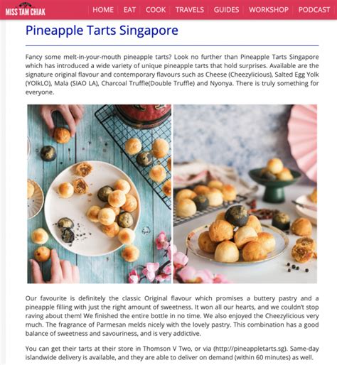 Miss Tam Chiak - Pineapple Tarts Singapore