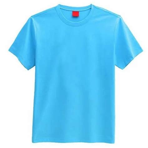 Mens Plain Sky Blue Cotton T Shirt, Size: S-XXL at Rs 125 in Ludhiana ...