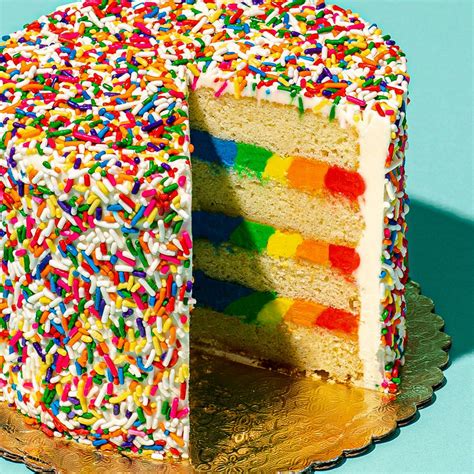 Golden Butter 4-Layer Rainbow Cake by Over the Rainbow Cakes - Goldbelly