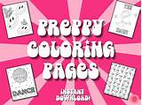 Aesthetic Preppy Coloring Pages Printable  sketch template