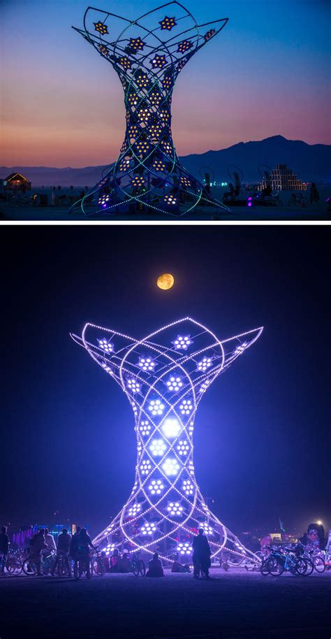 The 37-Foot Tall Interactive Art Installation Named Ilumina That Lit Up The Skies Of Burning Man