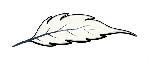 White Leaf - Cartoon Vector Illustration Royalty-Free Stock Image ...