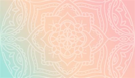 Premium Vector | Dreamy peach pink gradient wallpaper with mandala pattern