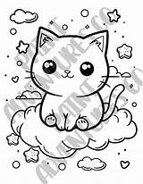 Purrfectly Cute Cats Coloring Pages Bundle  Etsy sketch template
