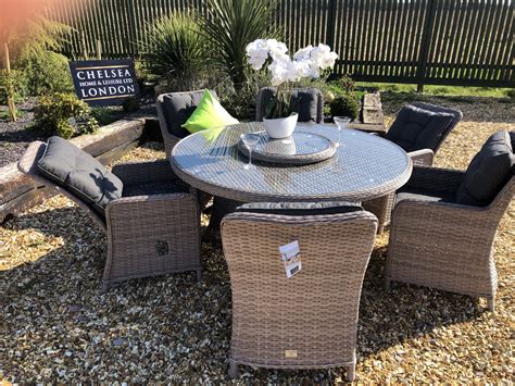 rattan round garden table set - Teak Garden Furniture Outlet