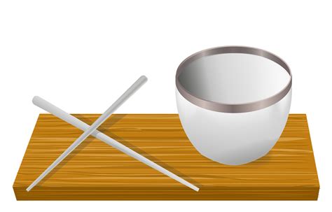 Clipart - Rice bowl with chopsticks