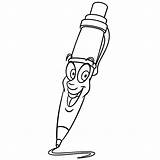 Premium Vector  Cute ballpoint pen Cartoon Funny Food Emoji Face sketch template