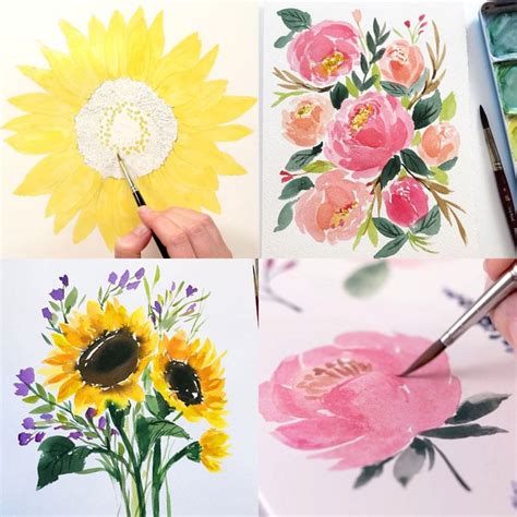 20+ Best Watercolor Flowers Tutorials & Videos - A Piece Of Rainbow