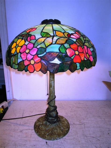 Antique Early 1900s Tiffany Stained Glass Lamp, One Family Owner -- Antique Price Guide Details Page