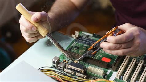 Motherboard repair stock image. Image of communication - 128894111