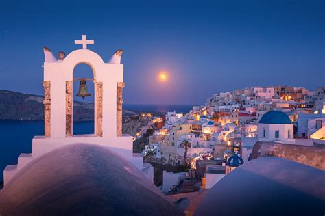 Download Greece Santorini Sea Religious Church HD Wallpaper