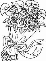 Coloring Pages Flowers Bouquet sketch template