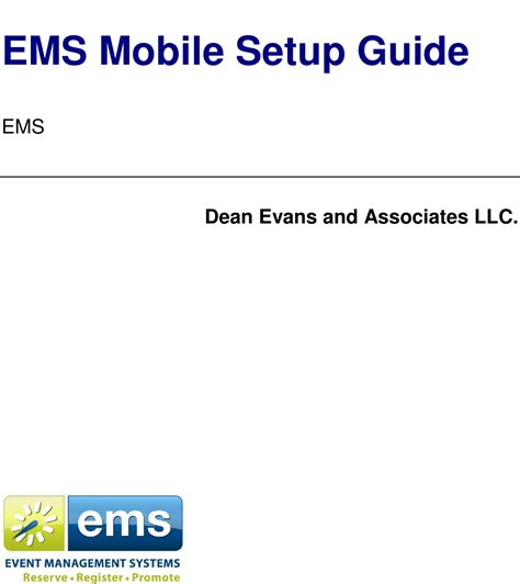 EMS Mobile Setup Guide