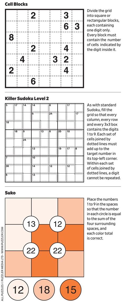 Number Puzzles - Wsj Puzzles - Wsj - Sudoku Printable