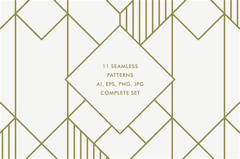 Geometric Art Deco Patterns V3, a Pattern Graphic by tifftuff