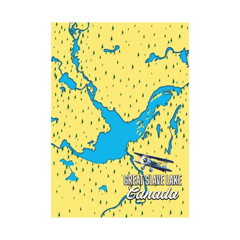 Great Slave Lake map - Great Slave Lake Map - Tapestry | TeePublic