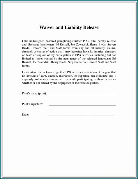 Covid 19 Waiver Of Liability Form Template - Form : Resume Examples # ...