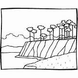 Cliffs By The Sea Coloring Page sketch template