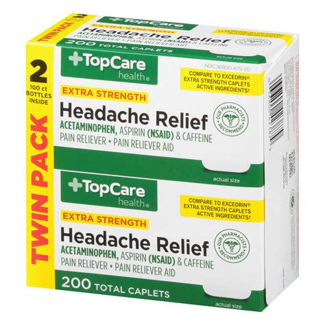 TopCare Extra Strength Headache Relief 2-100 Ct | Hy-Vee Aisles Online Grocery Shopping