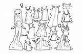 Paper Dolls 20 Coloring  Play Free Game Online sketch template