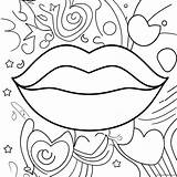 Cute Cartoon Lips Coloring Page 7731 6156 sketch template