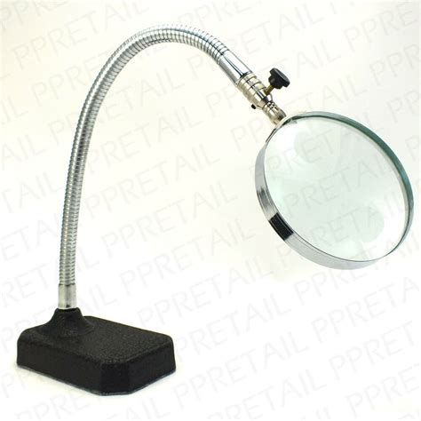 LARGE DESKTOP MAGNIFYING GLASS ★HEAVY DUTY STAND★ Flexible Strong Desk Magnifier | eBay