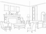 Fireplace In Living Room coloring Page  Download Print Or Color sketch template