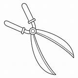 Premium Vector  Grass shears Outline On White Background sketch template