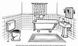 Clean Bathroom Coloring Page Pages sketch template