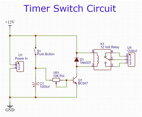 12V Relay based Timer Switch Circuit Using BC547 Transistor