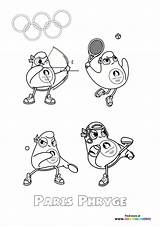 2024 Paris Olympic Coloring Drawing Games Sport Pages Rings Logo Sports  sketch template