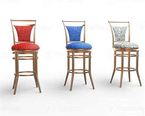 Red, blue and white coffee shop chairs on white background. 31200860 Stock Photo at Vecteezy