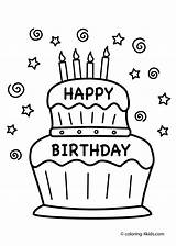 Birthday cake coloring Pages To Download And Print For Free sketch template
