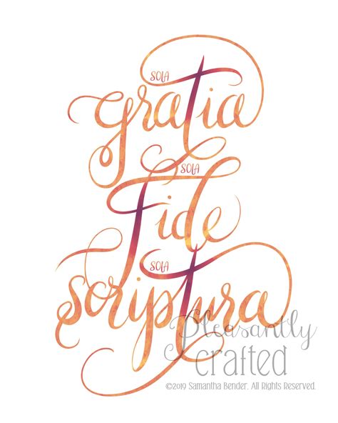 Sola Gratia, Sola Fide, Sola Scriptura PRINT FREE SHIPPING Solas ...