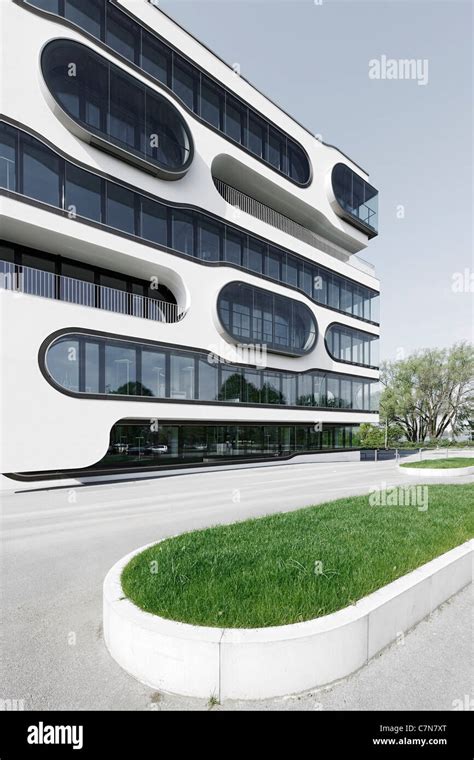 Front, facade, office building, modern architecture, creative, design ...