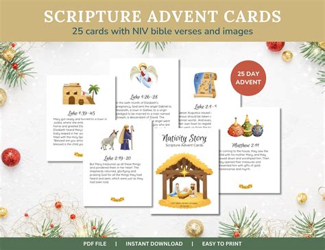 Christian Advent Calendar Cards, Adult Advent Calendar, Advent Calendar for Teens, Advent ...