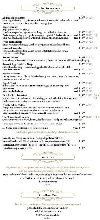 Shingle Inn Menu, Menu for Shingle Inn, Hornsby, Sydney - Urbanspoon/Zomato