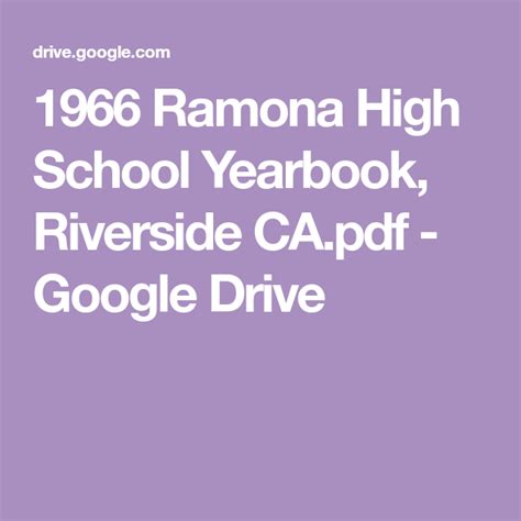 1966 Ramona High School Yearbook, Riverside CA.pdf - Google Drive | High school yearbook, School ...