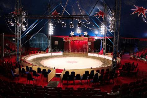 Circus Ring Arena Inside Big Top Tent Stock Image - Image of excitement ...