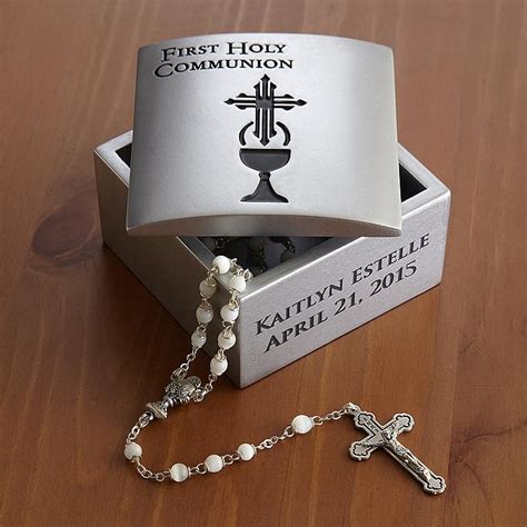 Communion/Confirmation Rosary Box | First communion gifts, Communion ...