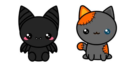 Halloween Cute Bat and Voodoo Cat cursor – Custom Cursor