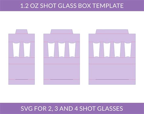 1.2 OZ Shot Glass Box Template SVG, Shot Glasses Box Svg, Box for 2, 3 ...