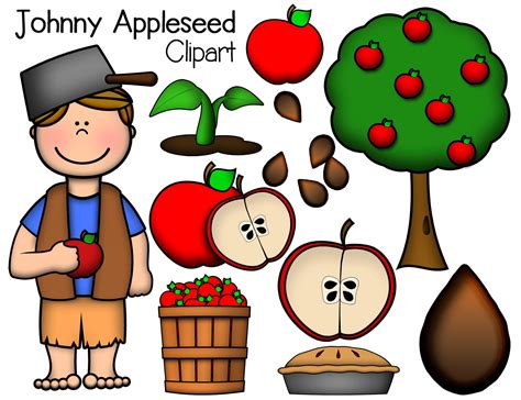 Johnny Appleseed Clip Art Classroom Clip Art Commercial Use School Clipart Teaching Clipart ...