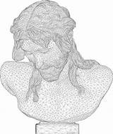 Donatellos Christ Bust 3D Wireframe coloring Page  ColouringPages sketch template