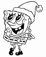 Happy Spongebob Christmas Coloring Page  Free Printable Pages sketch template