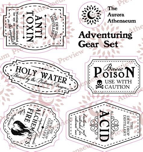 D&D Potion Label Sticker Sets - Etsy